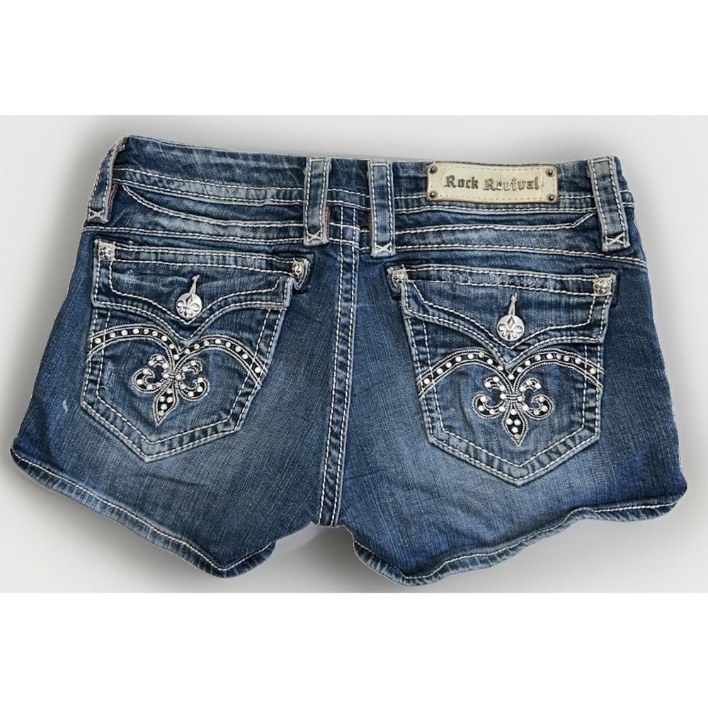 Women's Rock Revival Sasha Denim Shorts Sz 30 Great condition ! Flap Pockets‎